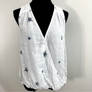 Splendid | Sleeveless Navy Stars & White Top